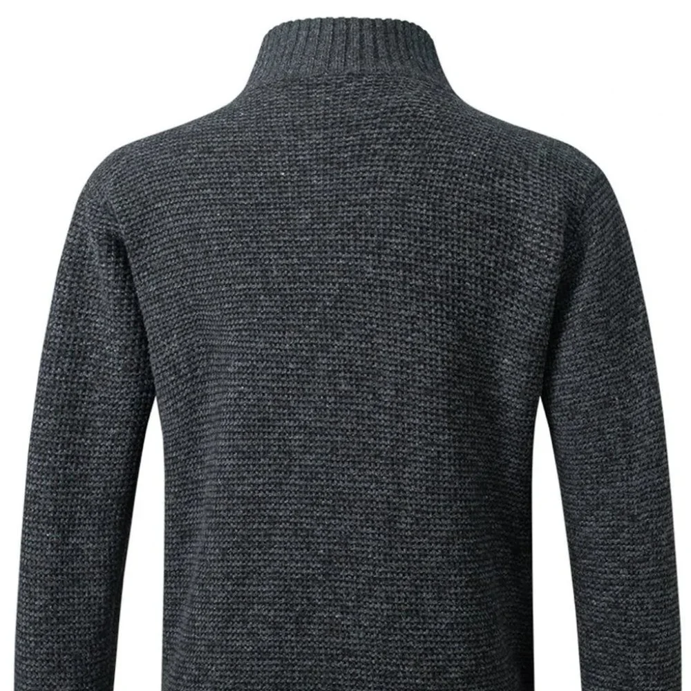Black Mens Quilted Cardigan - Picture 3 of 7